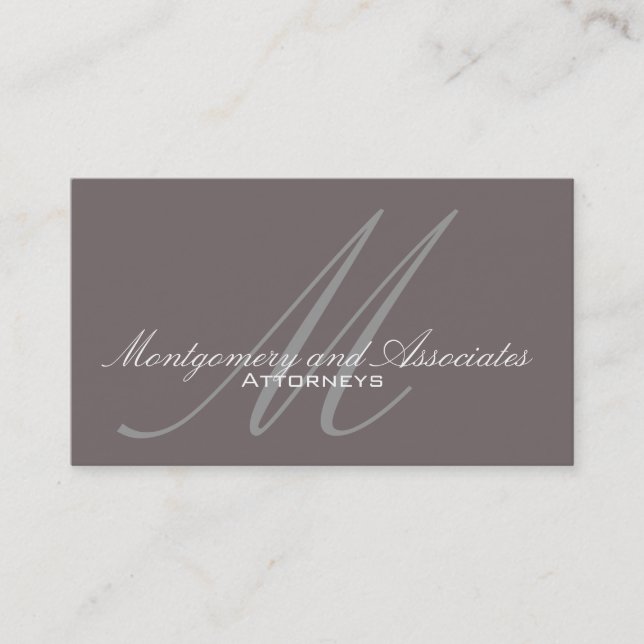 Individuell anpassbare Monogram Lawyer Business Ca Visitenkarte (Vorderseite)