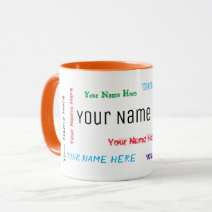 Individuell anpassbare Namenssammlung mehrfarbig Tasse