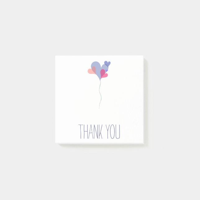 Individuell anpassbare Niedliche Elegant Blue Pink Post-it Klebezettel (Vorderseite)