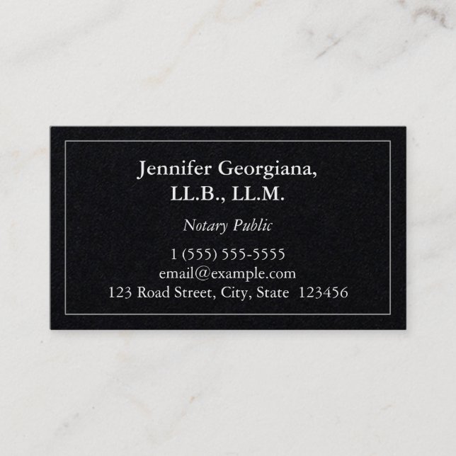 Individuell anpassbare Notar Public Business Card Visitenkarte (Vorderseite)