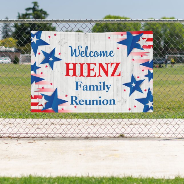 Individuell anpassbare Patriotic Family Wiedersehe Banner (Insitu)