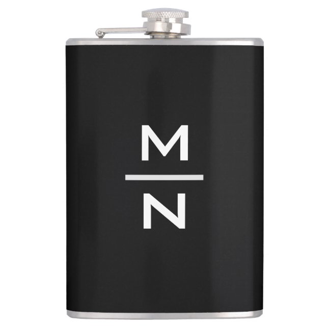 Individuell anpassbare persönliche Monogramm Flachmann (Vorderseite)