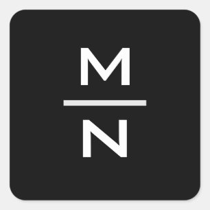 Individuell anpassbare persönliche Monogramm Quadratischer Aufkleber