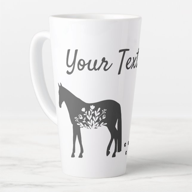 Individuell anpassbare Pferde Latte Tasse (Linke Ecke)