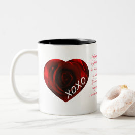 Individuell anpassbare Rose Herz Zwei-Tone-Kaffee- Zweifarbige Tasse
