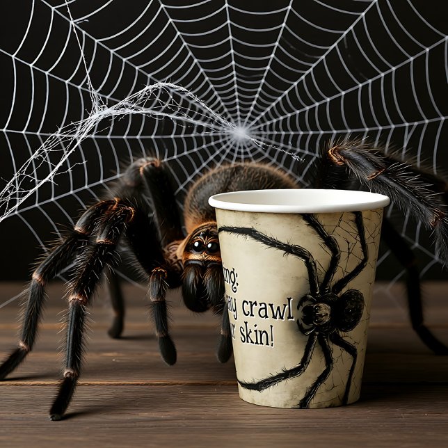 Individuell anpassbare Spine-Kribbelspinne HALLOWE Pappbecher (Customizable Spine-tingling Spider HALLOWEEN Bash Paper Cups)