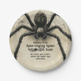 Individuell anpassbare Spine-Kribbelspinne HALLOWE Pappteller