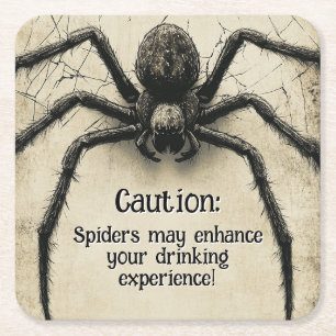 Individuell anpassbare Spine-Kribbelspinne HALLOWE Rechteckiger Pappuntersetzer