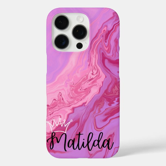 Individuell anpassbare Telefonnummern - Stilvoller iPhone 16 Pro Hülle (Rückseite)