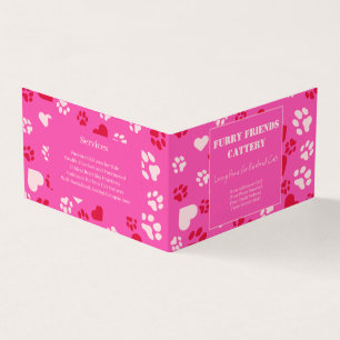 Individuell anpassbare Visitenkarte Pink Paw Print