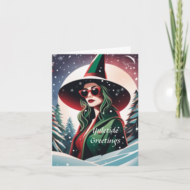 Individuell anpassbare Yuletide Weihnachtskarte Feiertagskarte (Vorderseite)