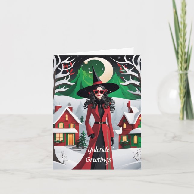 Individuell anpassbare Yuletide Weihnachtskarte Feiertagskarte (Vorderseite)