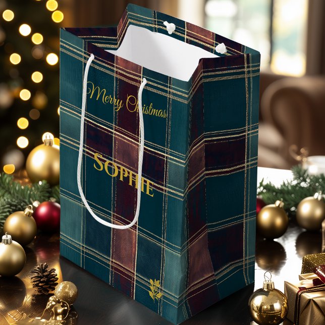 Individuell anpassbarer Aquamariner und Burgund Ka Mittlere Geschenktüte (Von Creator hochgeladen)