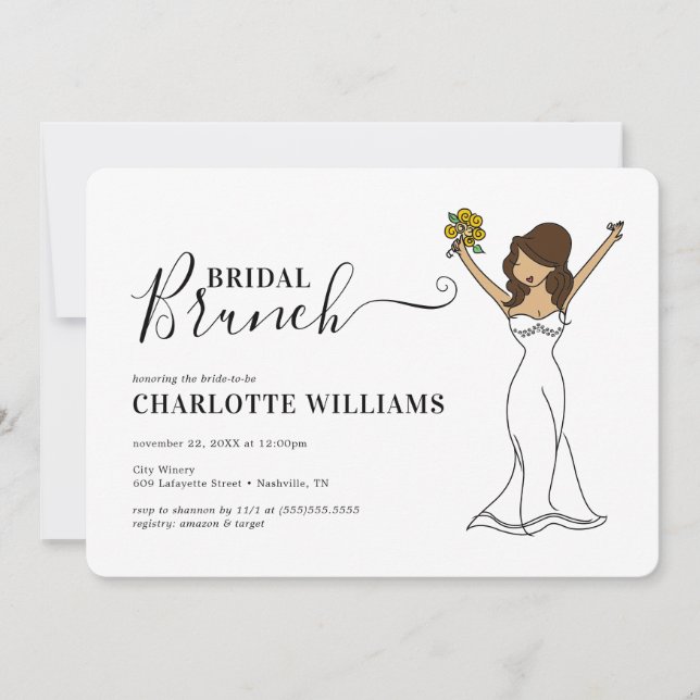 Individuell anpassbarer Avatar Bridal Brunch | Lan Einladung (Vorderseite)
