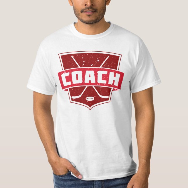 Individuell anpassbarer Back Print Hockey Coach T  T-Shirt (Vorderseite)