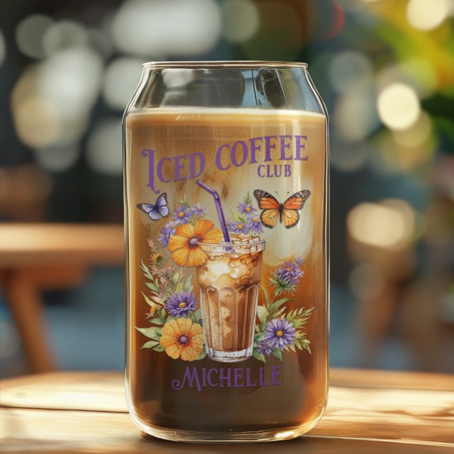 Individuell anpassbarer Ice Coffee Club Vintag But Dosenglas (Von Creator hochgeladen)