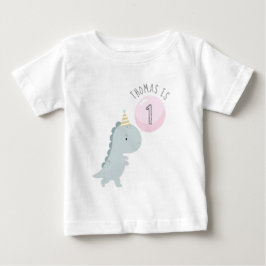 Individuell anpassbarer Niedlicher Dinosaurier Geb Baby T-shirt