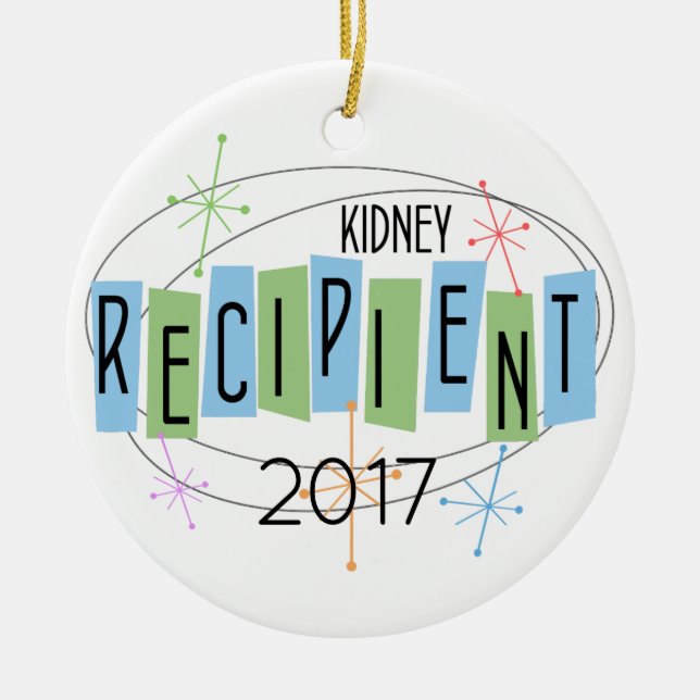 Individuell anpassbarer Nierenertrag Keramik Ornament (Vorne)