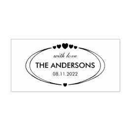 Individuell anpassbarer Text mit Liebe und Datum Permastempel