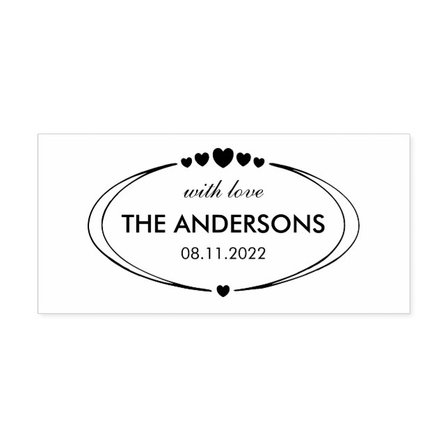 Individuell anpassbarer Text mit Liebe und Datum Permastempel (Design)