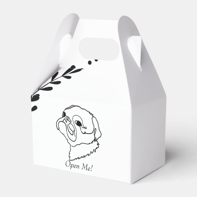 Individuell anpassbarer Zeichnete Art Mops Geschenkschachtel (Vorderseite)