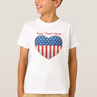 Individuell anpassbares Patriotisches Herzdesign T-Shirt