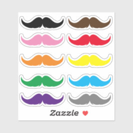 Individuell anpassbares Petite Handlebar Mustache  Aufkleber