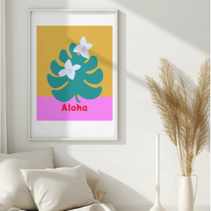 Individuell eingerichtete Aloha helle Farben Moder Poster