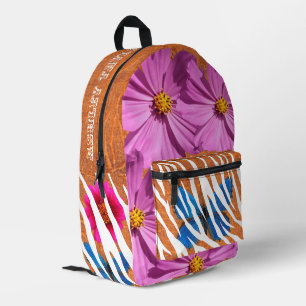 Individuell einzigartige Blume Schmetterlinge Oran Bedruckter Rucksack