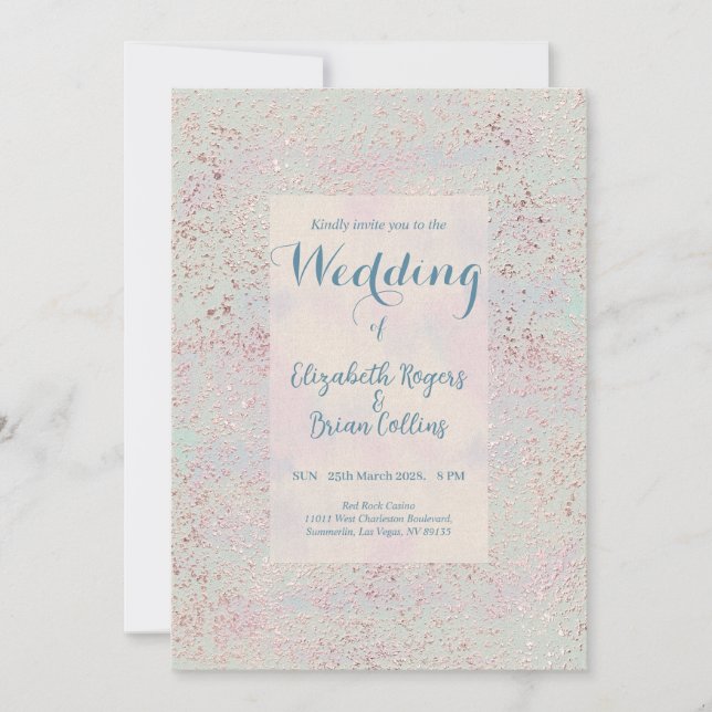 Individuell elegante, moderne Hochzeit mit Kupfer  Einladung (Vorderseite)