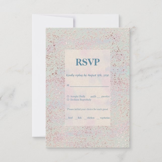 Individuell elegante, moderne Kupferakzente Antwor RSVP Karte (Vorderseite)