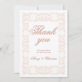 Individuell elegante rosa Spitzen dank Karren Dankeskarte