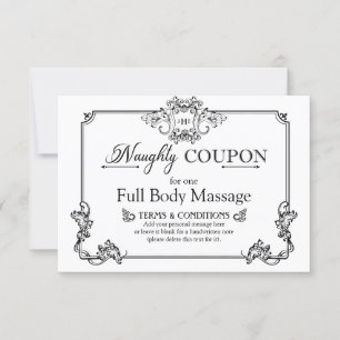 Individuell eleganter Spaß "Naughty Coupon" Valent