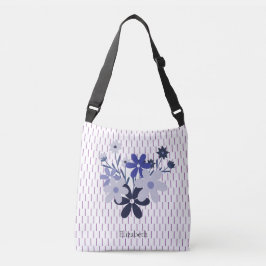 Individuell elegantes, blumenblaues lila violettes tragetaschen mit langen trägern