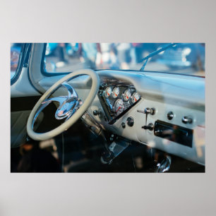 Individuell gefertigtes LKW-Lenkrad und Armaturenb Poster
