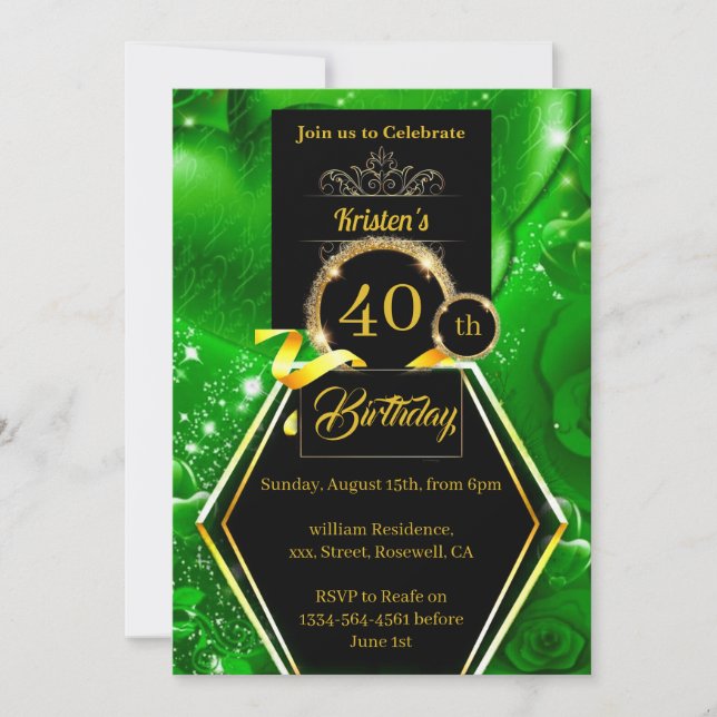 Individuell gestaltbare Einladung zum Geburtstag (Vorderseite)