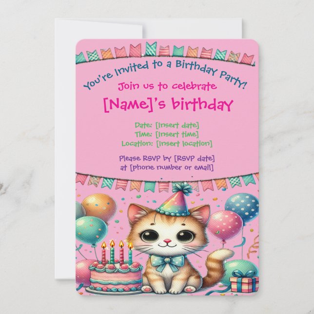 Individuell gestaltbare Einladung zum Geburtstag | (Vorderseite)