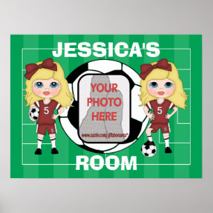 Individuell gestaltbare Foto-Fußball-Girl-Plakate Poster