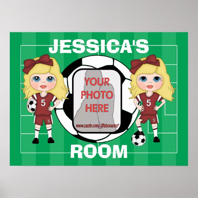 Individuell gestaltbare Foto-Fußball-Girl-Plakate Poster (Vorne)