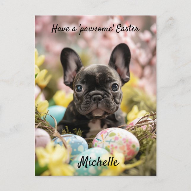 Individuell gestaltbare 🐶 Osterfreude mit Furry F Postkarte (Vorderseite)