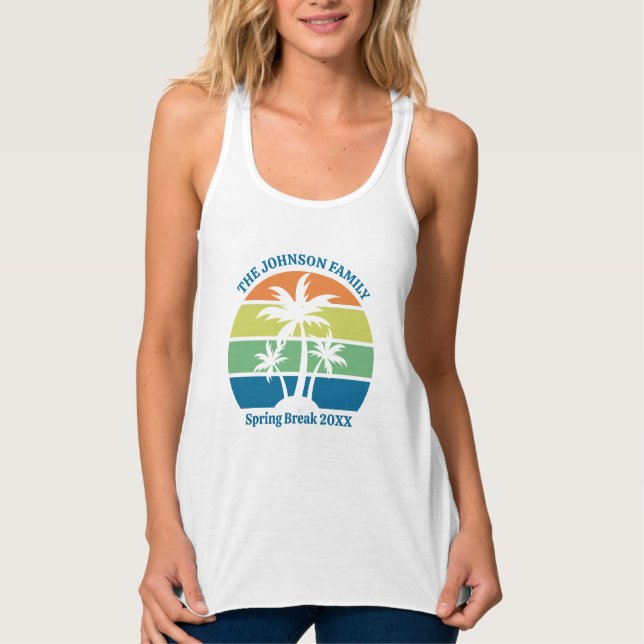 Individuell gestaltbare Tropical Beach Palm Trees  Tank Top (Vorderseite)