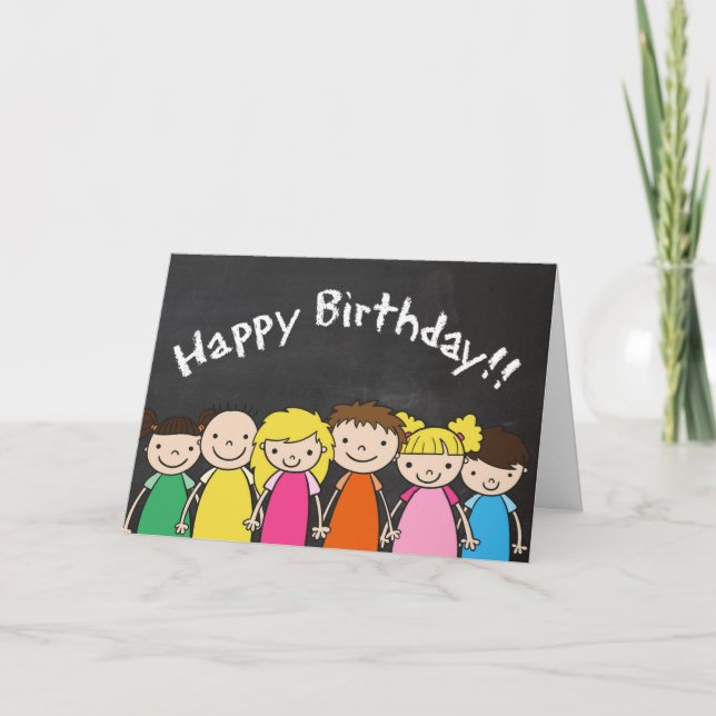 Individuell gestaltbarer Geburtstag mit Chalkboard Karte (Vorderseite)