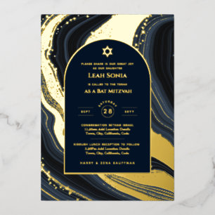 Individuell gestaltbares Bat Bar Mitzvah Event, el Folieneinladung