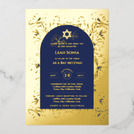 Individuell gestaltbares Bat Bar Mitzvah Event, el Folieneinladung