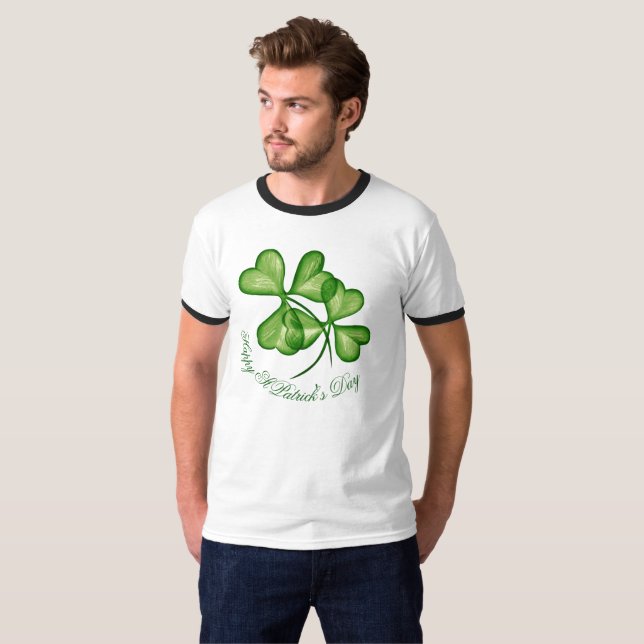 Individuell gestaltbares St Patrick's Day Kleeblat T-Shirt (Vorne ganz)