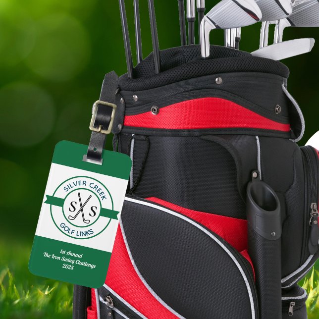 Individuell gestalten Sie Ihr eigenes Golfturnier Gepäckanhänger (Personalized golf luggage tags for tournaments, clubs & outings. Perfect gifts and event giveaways.)