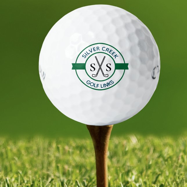 Individuell gestalten Sie Ihren eigenen Golfclub Golfball (Personalized monogram golf balls with logo style design. Perfect for clubs, courses & tournaments.)