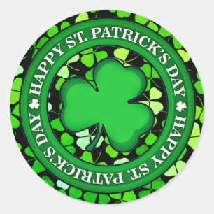 Individuell gestaltete Ästhetik HAPPY St. Patrick' Runder Aufkleber