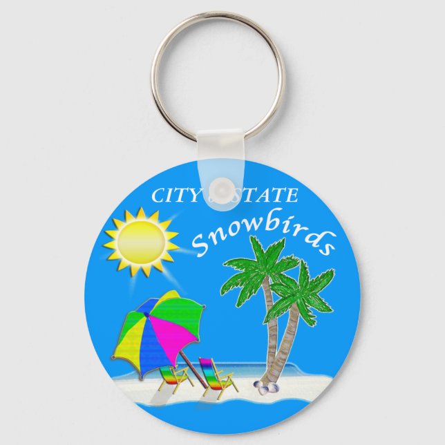 Individuell gestaltete Beach Themed Schlüsselanhän Schlüsselanhänger (Vorderseite)