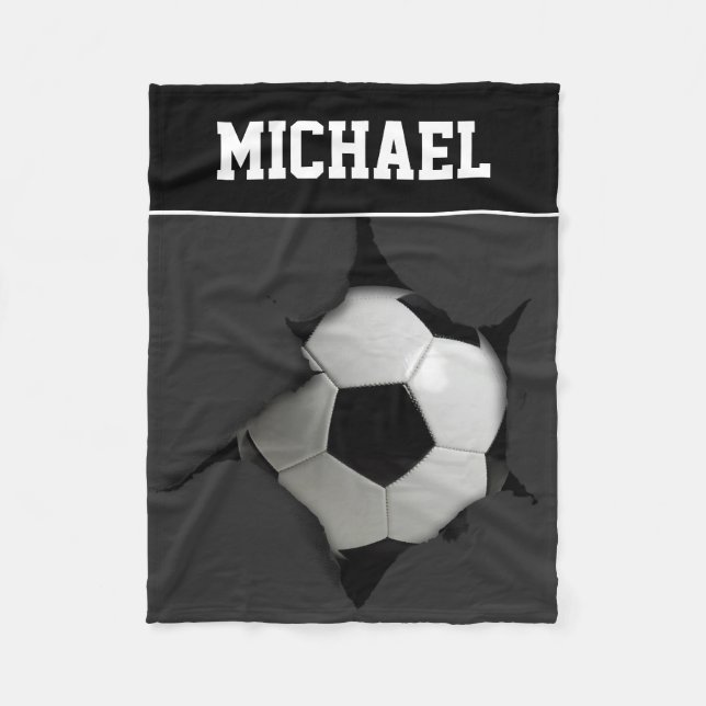 Individuell gestaltete Fußball-Ball-Namen Fleecedecke (Vorderseite)